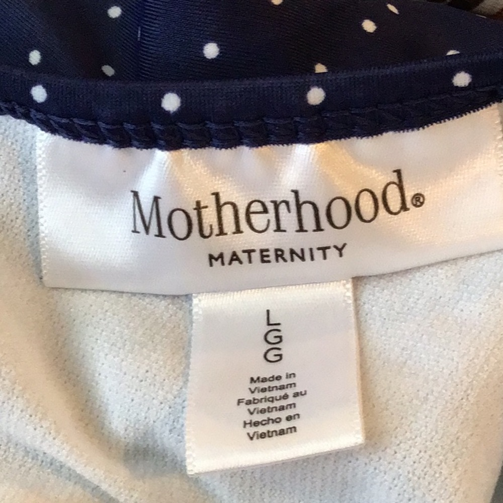 Motherhood Navy Polka Dot One-Shoulder Maternity Swimsuit - Picture 4 of 4